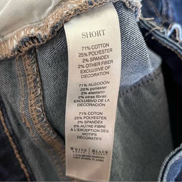 White House Black Market Short Dark Blue Jean Stretch Denim Shorts Size 4 - Picture 10 of 10